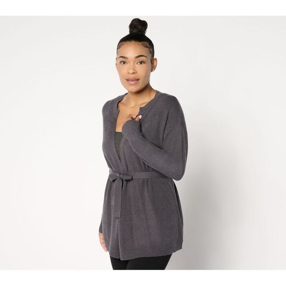 BEAUTIFUL by Lawrence Zarian Women's Top Sweater Sz L Wrap Front Gray A661722 - Picture 1 of 4
